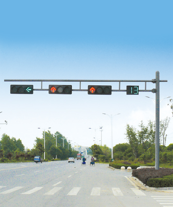 Двойной сигнальный свет с двумя столбцами Полюс сигнала